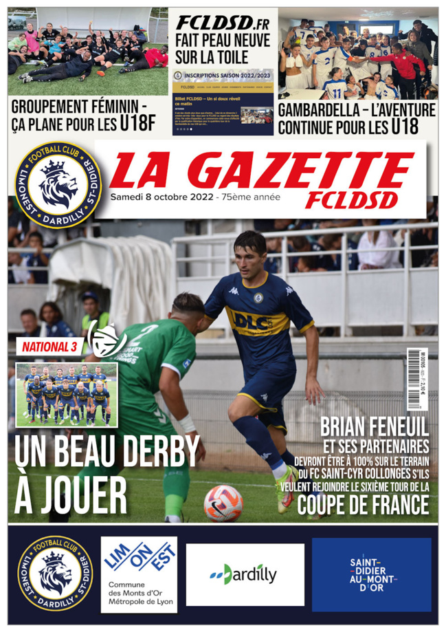 La GAZETTE du FCLDSD - A la UNE 8 octobre 2022