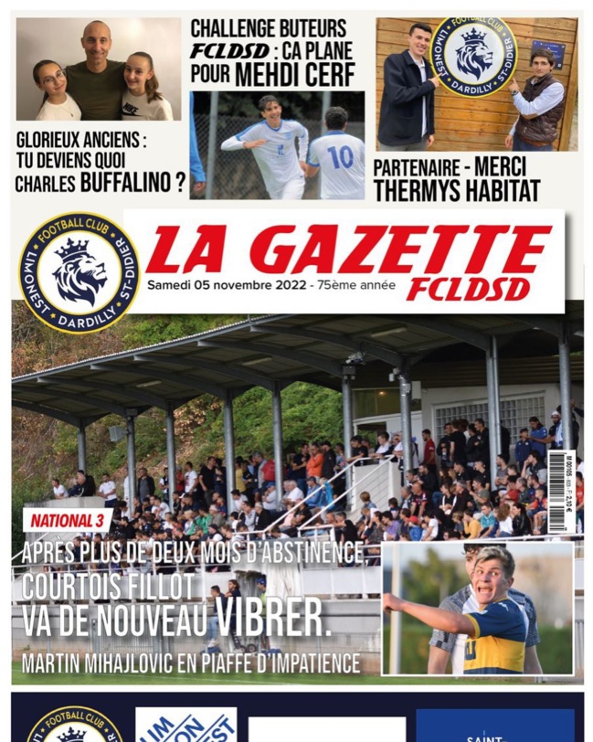 La GAZETTE du FCLDSD - A la UNE 5 novembre 2022