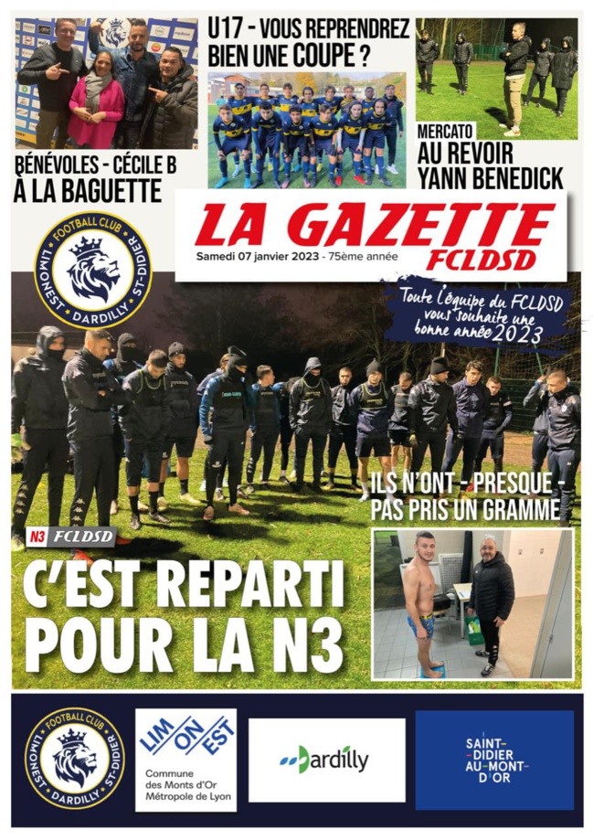 La GAZETTE du FCLDSD - A la UNE samedi 7 janvier