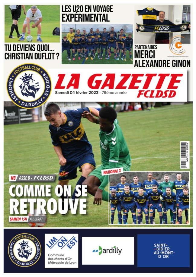 La GAZETTE du FCLDSD - A la UNE samedi 4 janvier