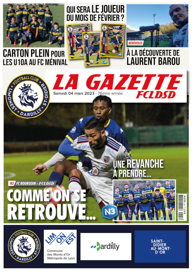 GAZETTE du FCLDSD - A la UNE samedi 04 mas