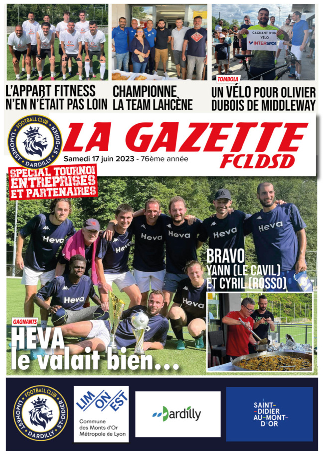 GAZETTE FCLDSD - A la UNE samedi 17 juin...