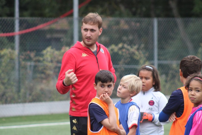 Corentin Fort, récemment arriver au FCLDSD à l'entraînement U7.