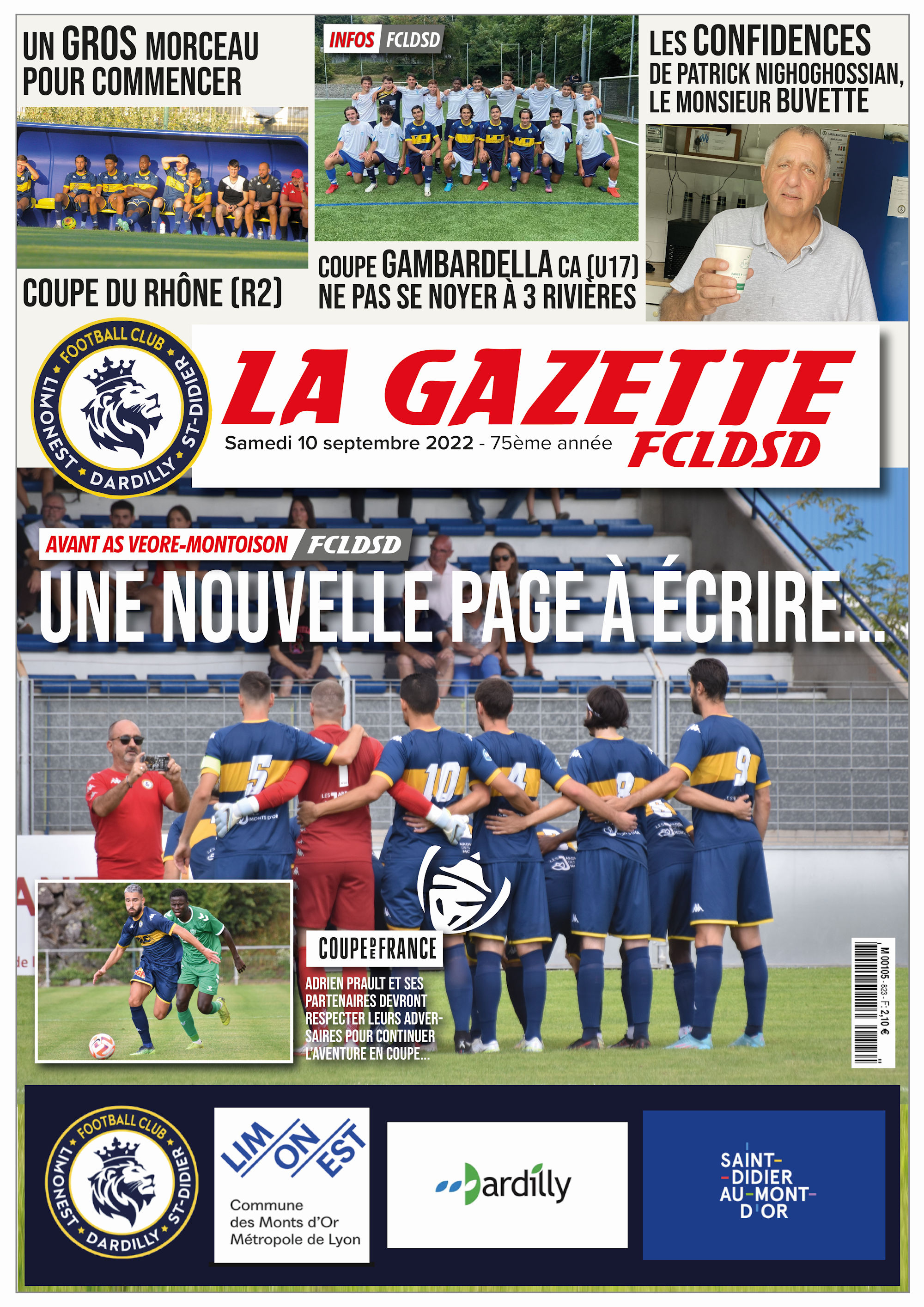 La GAZETTE FCLDSD - A la une samedi 10 septembre