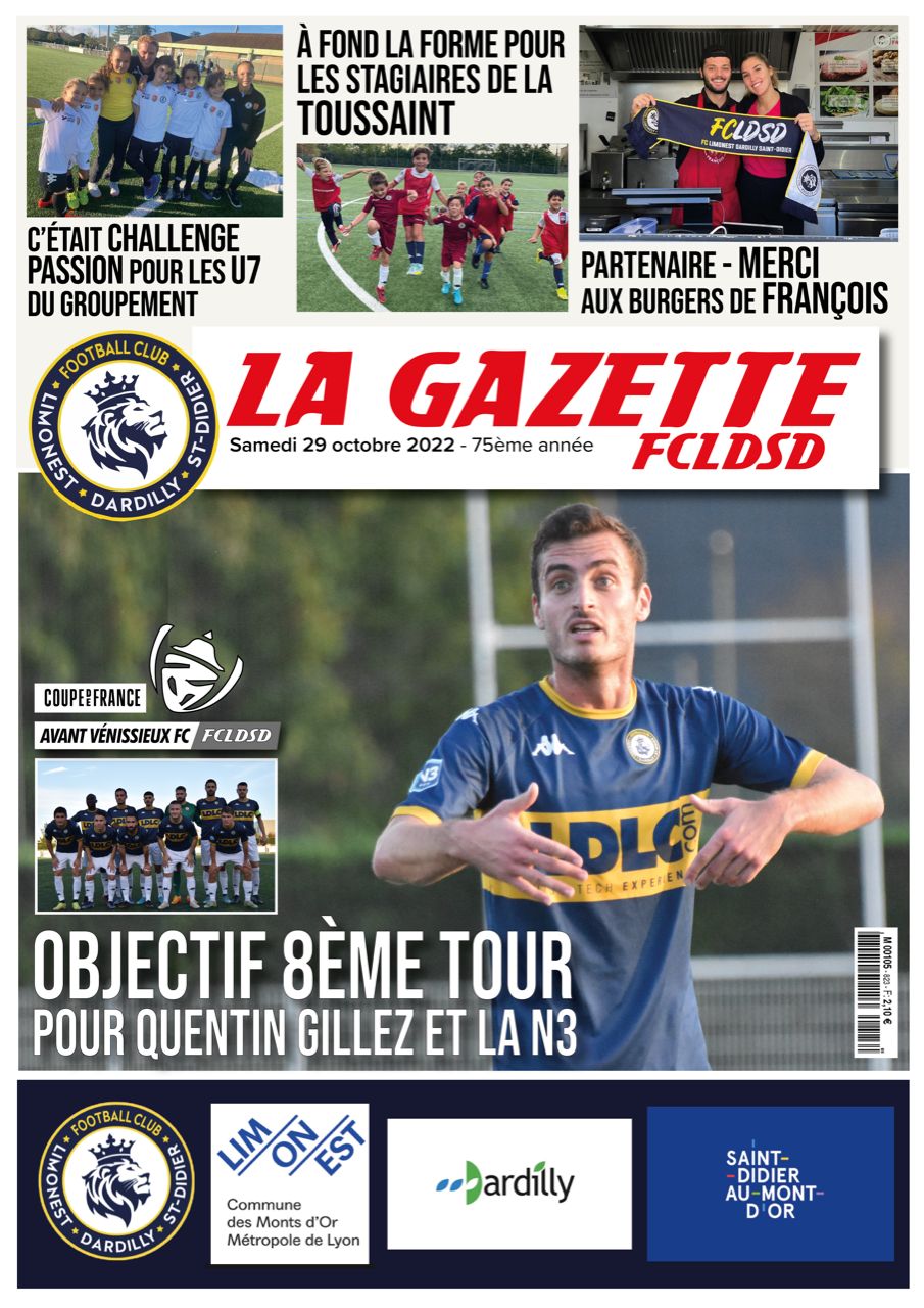 La GAZETTE du FCLDSD - A la UNE 29 octobre 2022