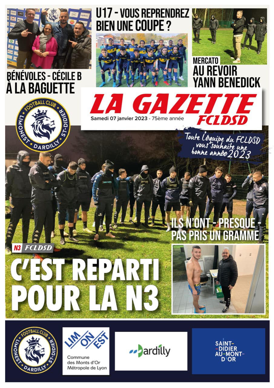 La GAZETTE du FCLDSD - A la UNE samedi 7 janvier