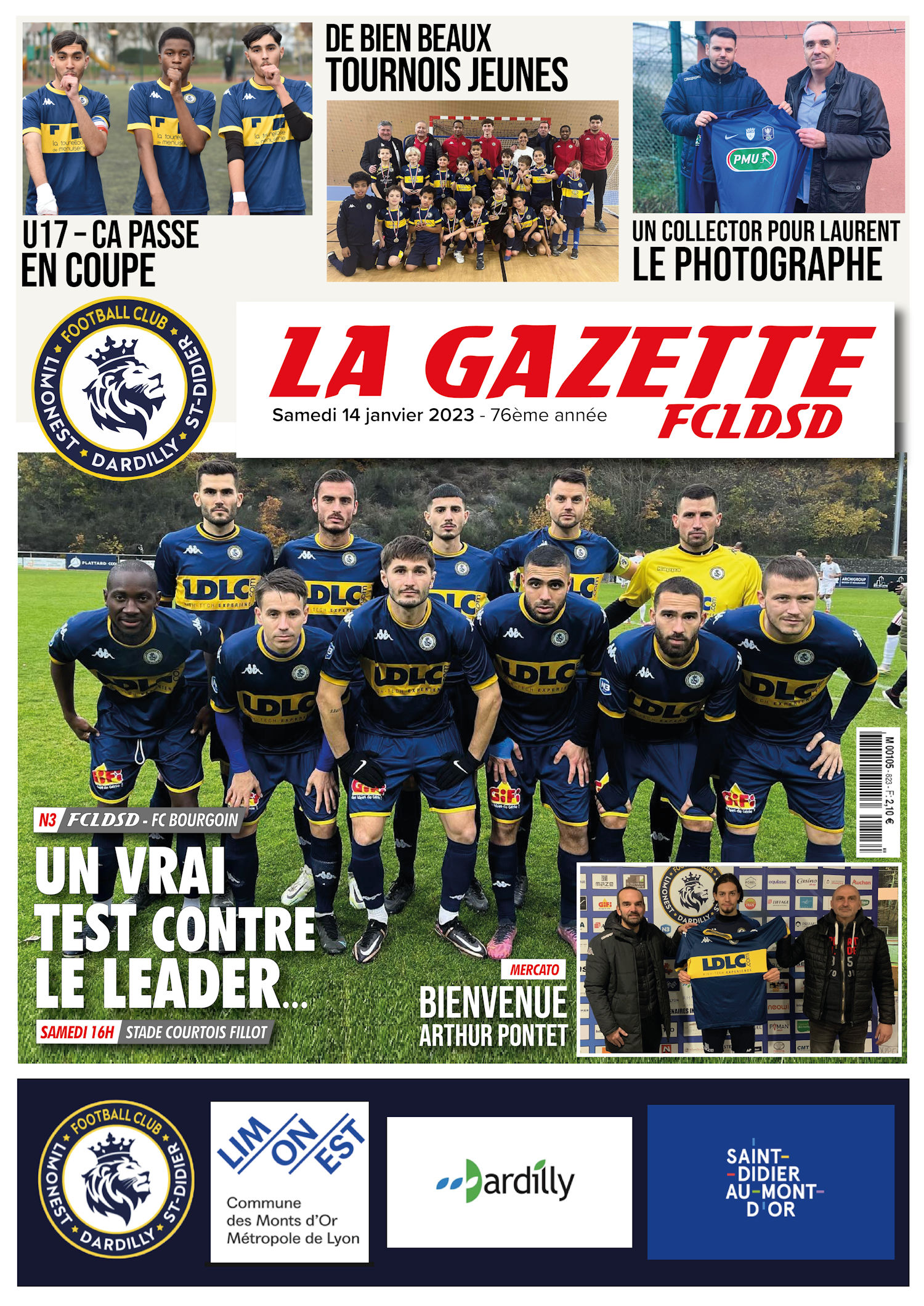 La GAZETTE du FCLDSD - A la UNE samedi 14 janvier