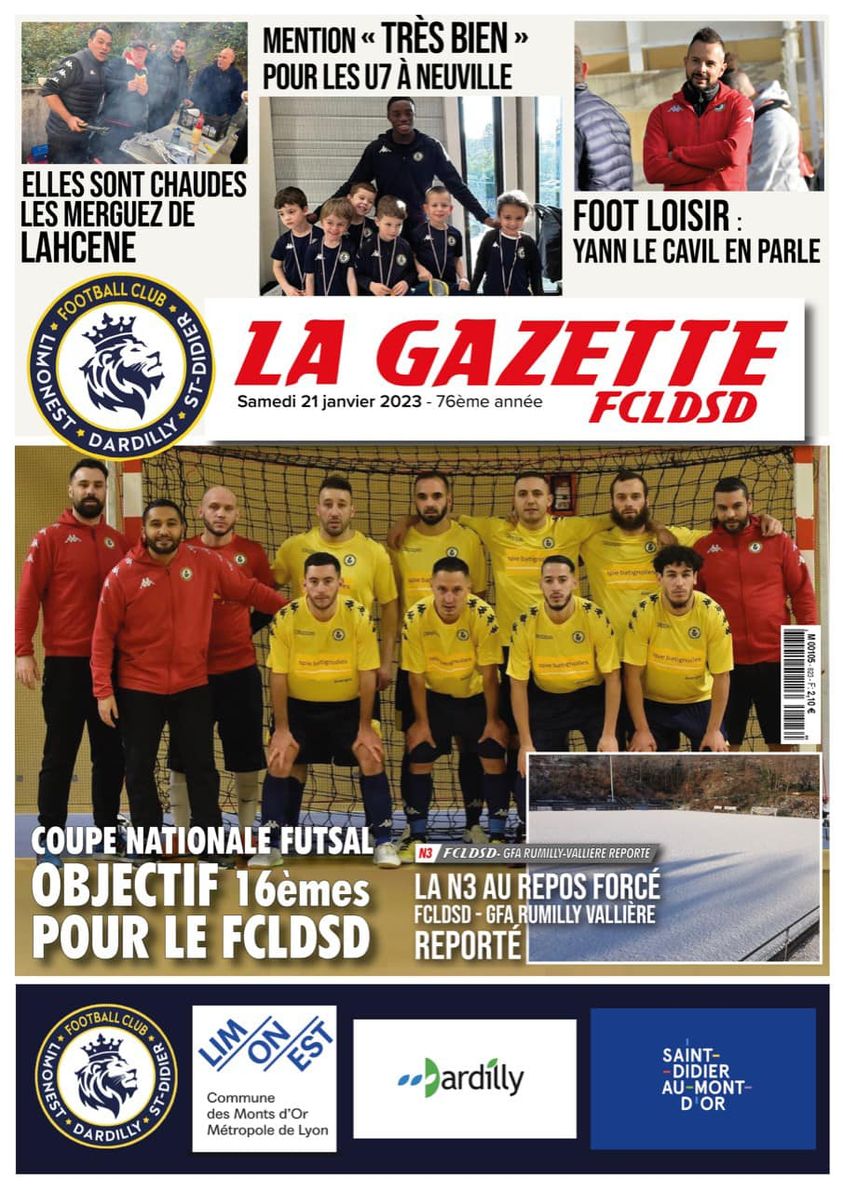 La GAZETTE du FCLDSD - A la UNE samedi 21 janvier