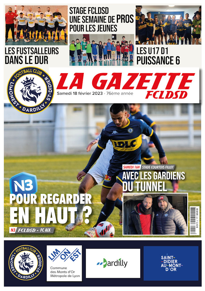 GAZETTE du FCLDSD - A la UNE samedi 18 janvier