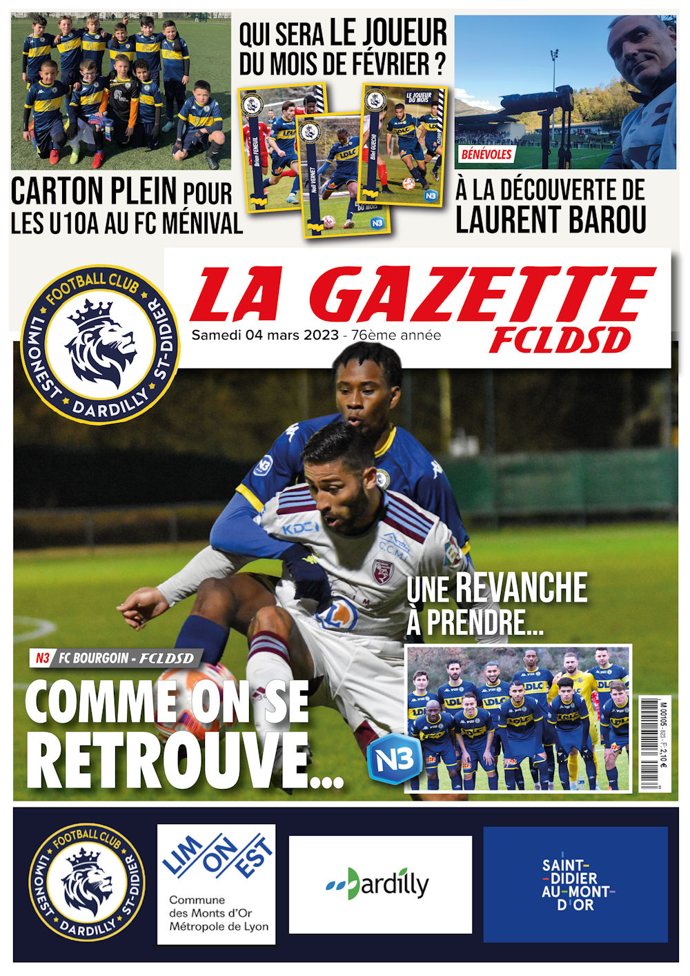 GAZETTE du FCLDSD - A la UNE samedi 04 mas