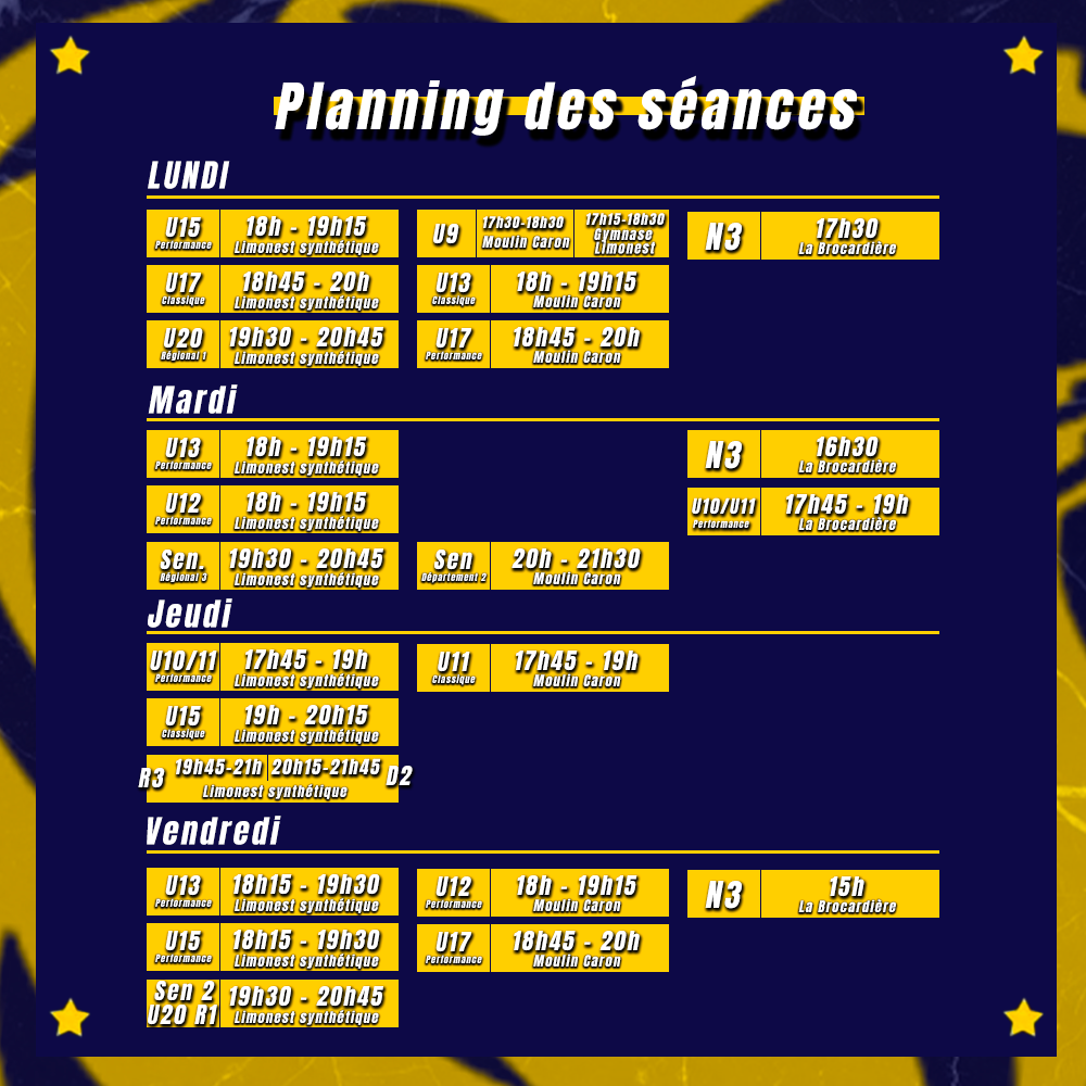 Horaires 2024 - 2025