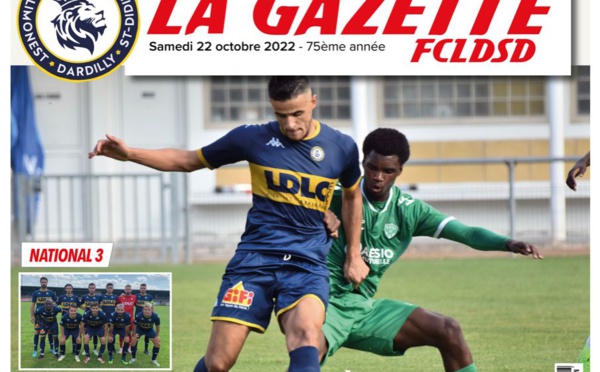 La GAZETTE du FCLDSD - A la UNE (21 octobre 2022)